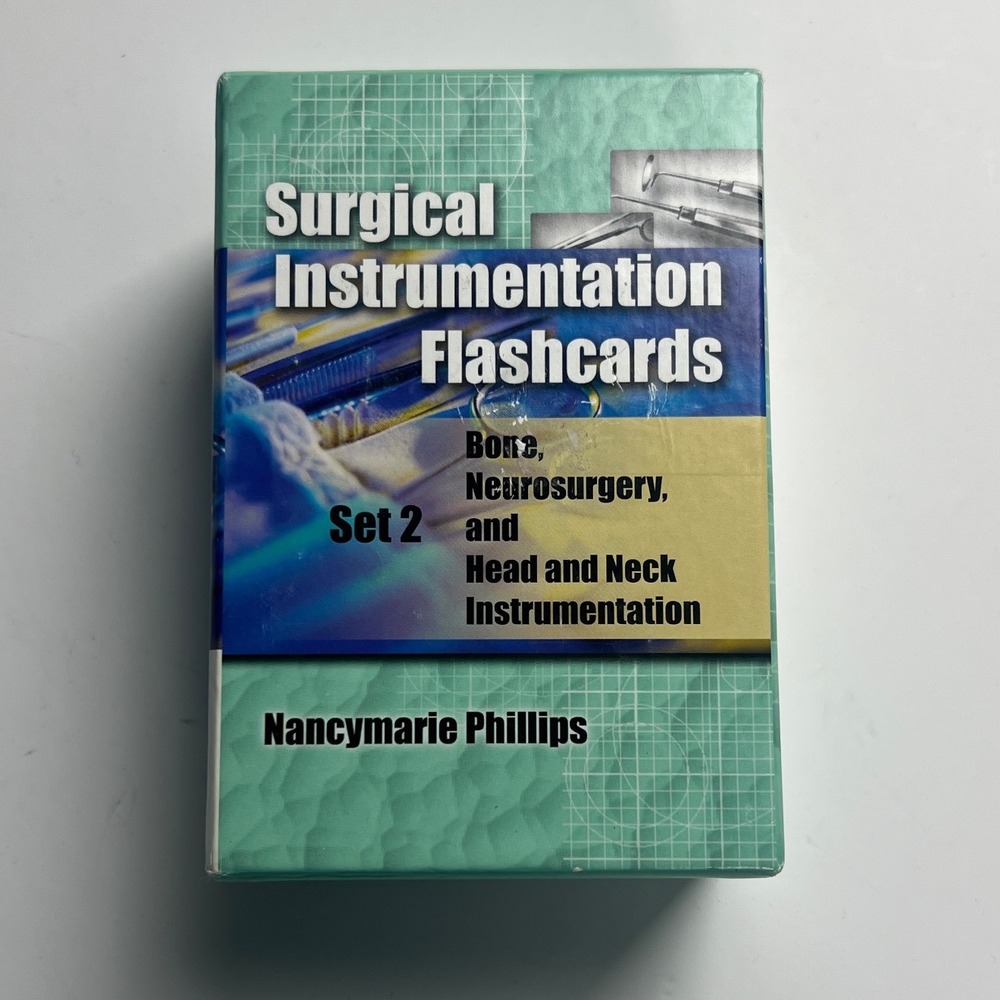 Nancymarie Phillips Surgical Instrumentation Flashcard Set 2 Green Study Med A48